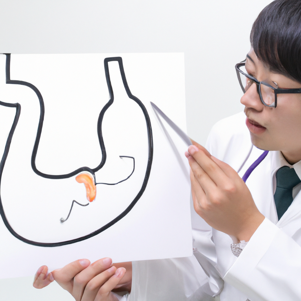 A doctor discussing stomach reflux prevention.
