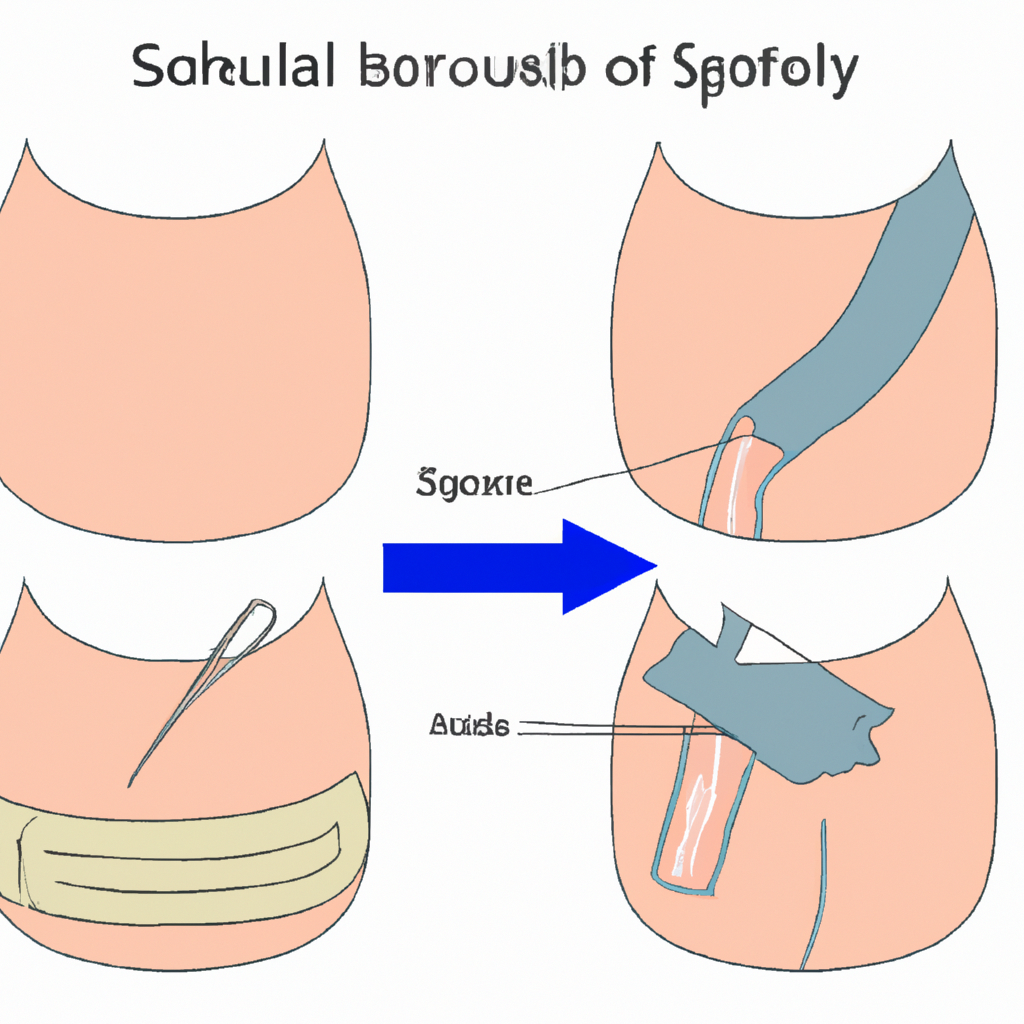 A gastric band surgery procedure illustration.