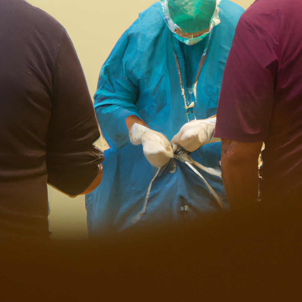 A laparoscopic gastric banding surgery.