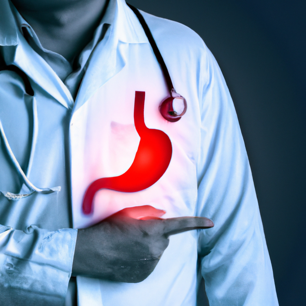 A medical professional diagnosing stomach reflux.