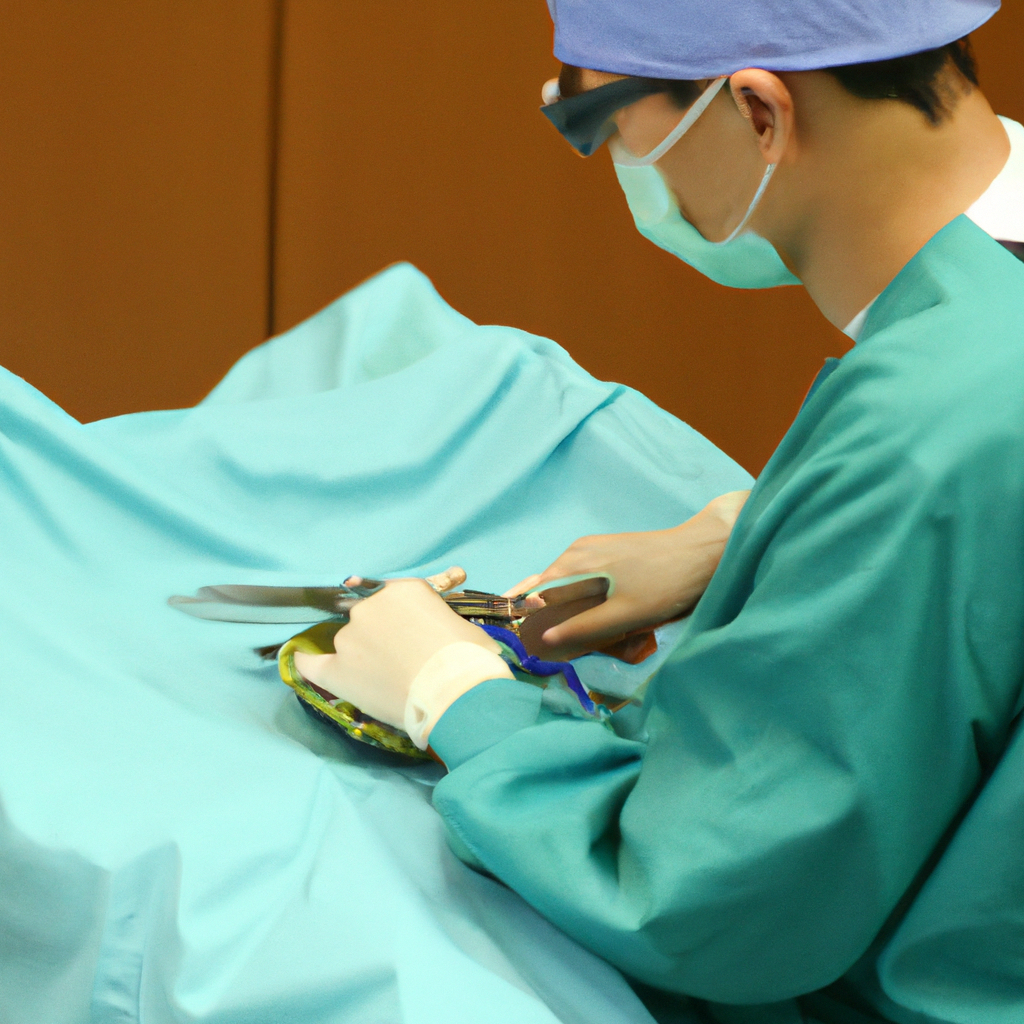 A skilled surgeon performing gastric banding.