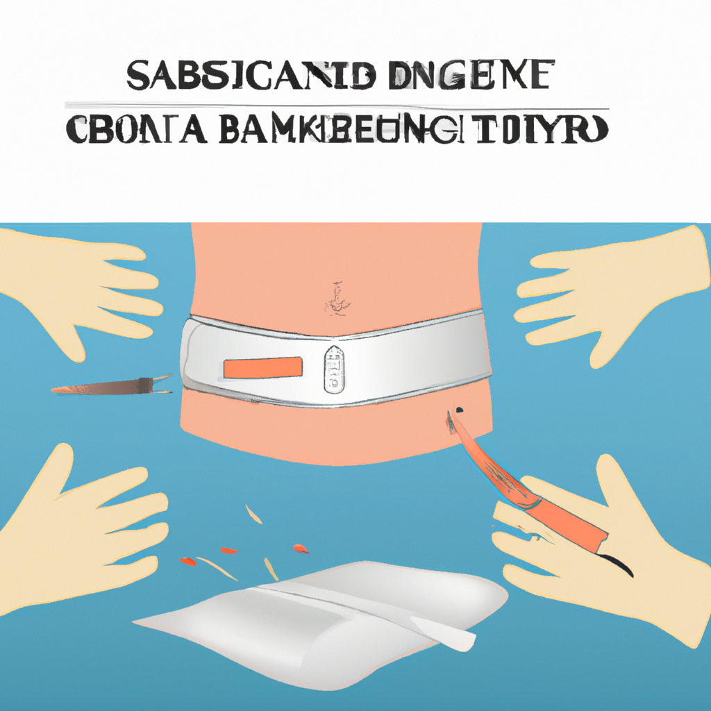 A surgical gastric banding procedure illustration.