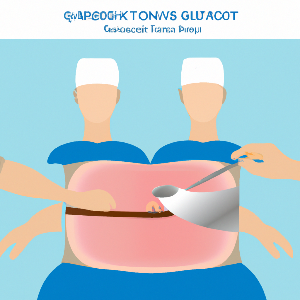 A surgical gastric banding procedure illustration.