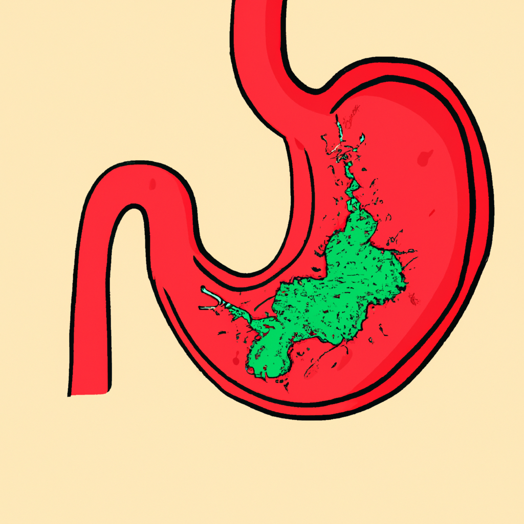 An artistic illustration of stomach ulcer.