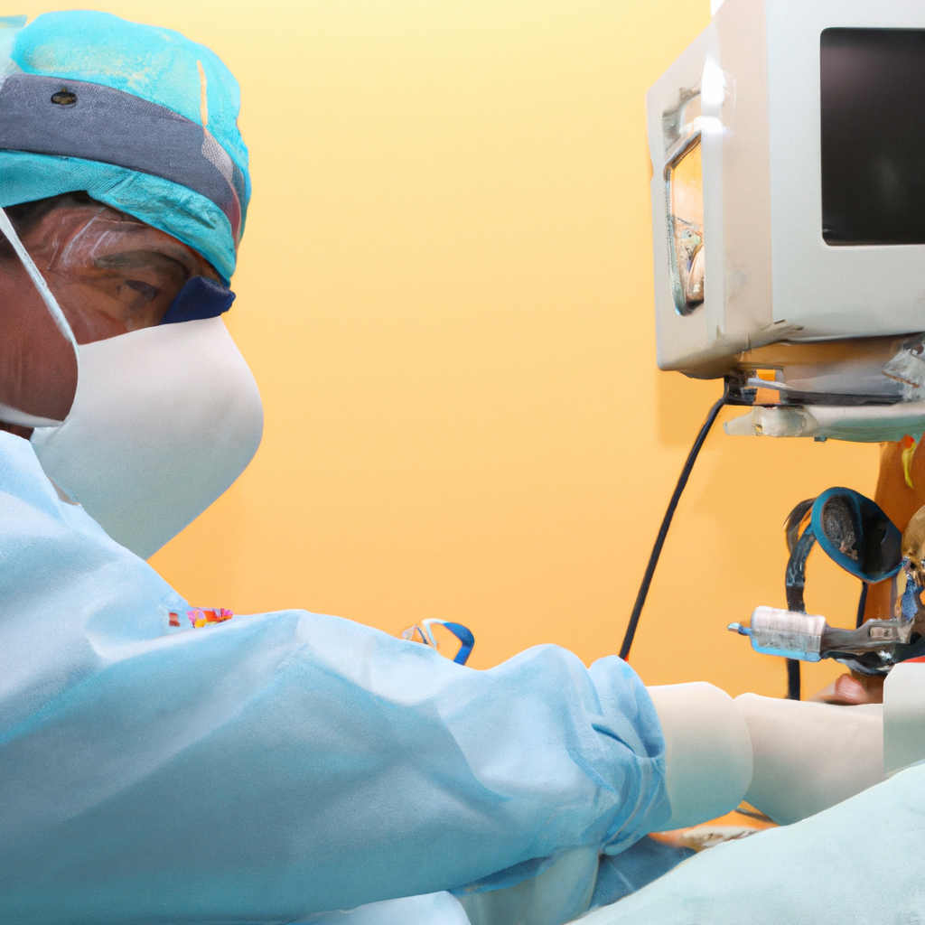 A doctor performing endoscopy for diagnosis.