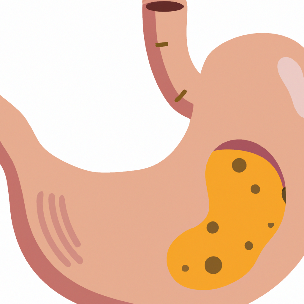 A stomach with gastric ulcer disease.