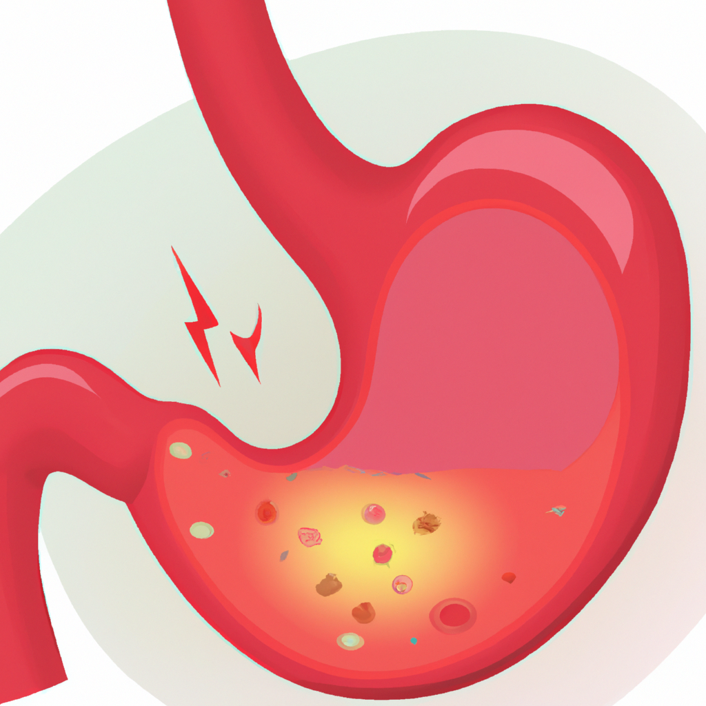 An illustration of a stomach acid reflux.